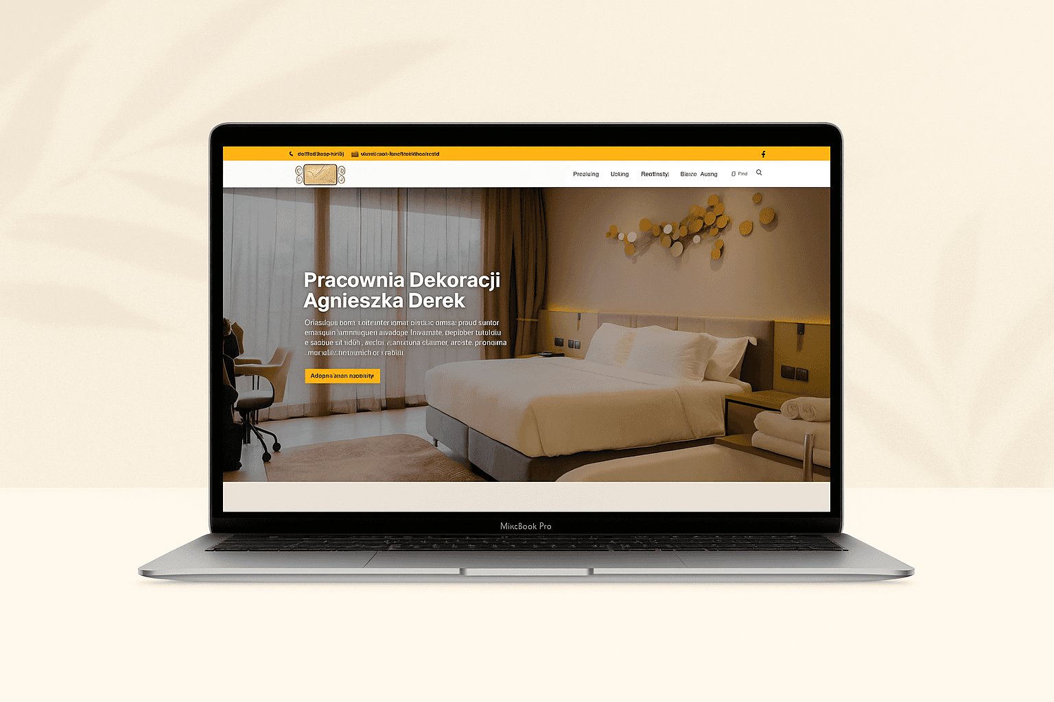 VISUALISATION OF THE WEBSITE DESIGN FOR AGNIESZKA DEREK'S WINDOW DECORATION STUDIO