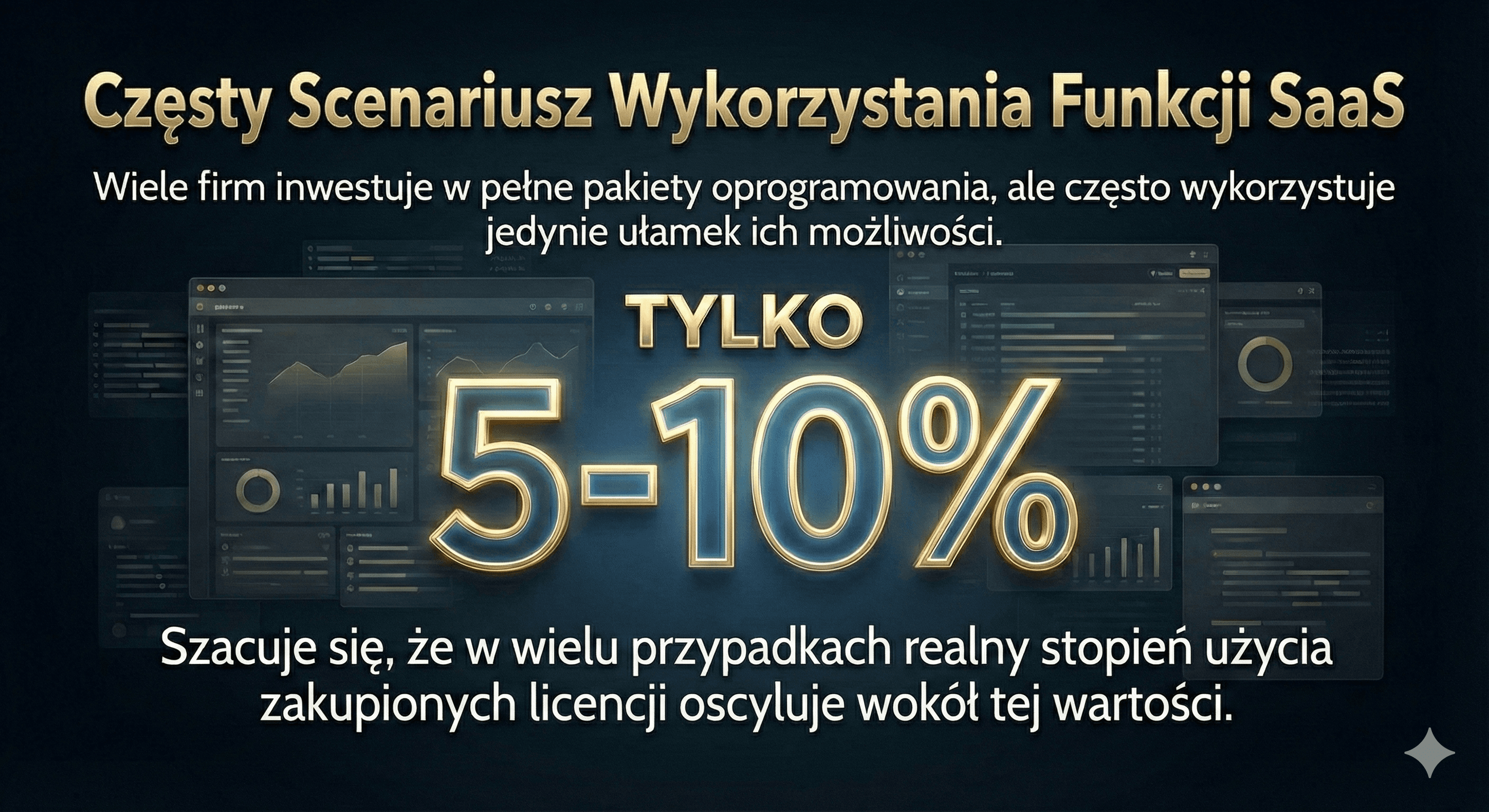 5-10% funkcji jest używane w zakupionym SaaSie